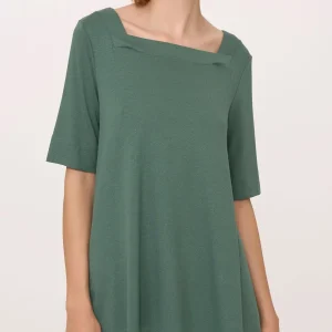 Maglietta con manica 3/4 in jersey di viscosa crêpe - Dark Forest