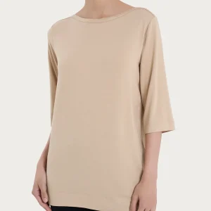 Maglietta con manica 3/4 in misto viscosa - Irish Cream