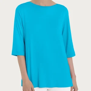 Maglietta con manica 3/4 in misto viscosa - Aquarius