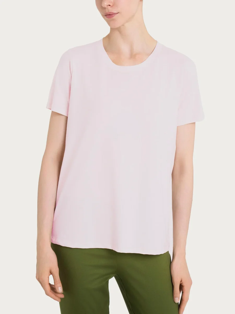 Maglietta tinta unita con manica corta in Ultralight - Pale Lilac - immagine 2