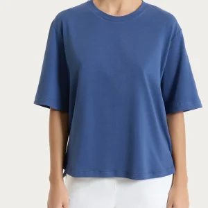 Maglietta boxy tinta unita in Ultralight - Oceana