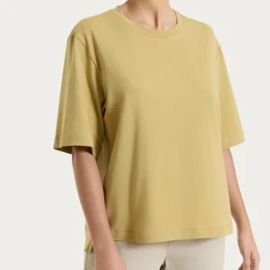 Maglietta boxy tinta unita in Ultralight - Khaki