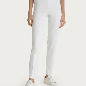 Pantalone a sigaretta con spacchetti in Satin Power - Bianco