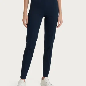 Pantalone a sigaretta con spacchetti in Satin Power - Bleu