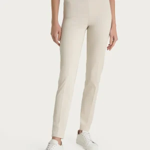 Pantalone a sigaretta con spacchetti in Satin Power - Champignon