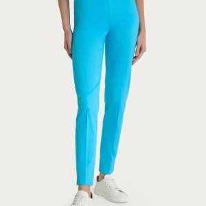 Pantalone a sigaretta con spacchetti in Satin Power - Aquarius