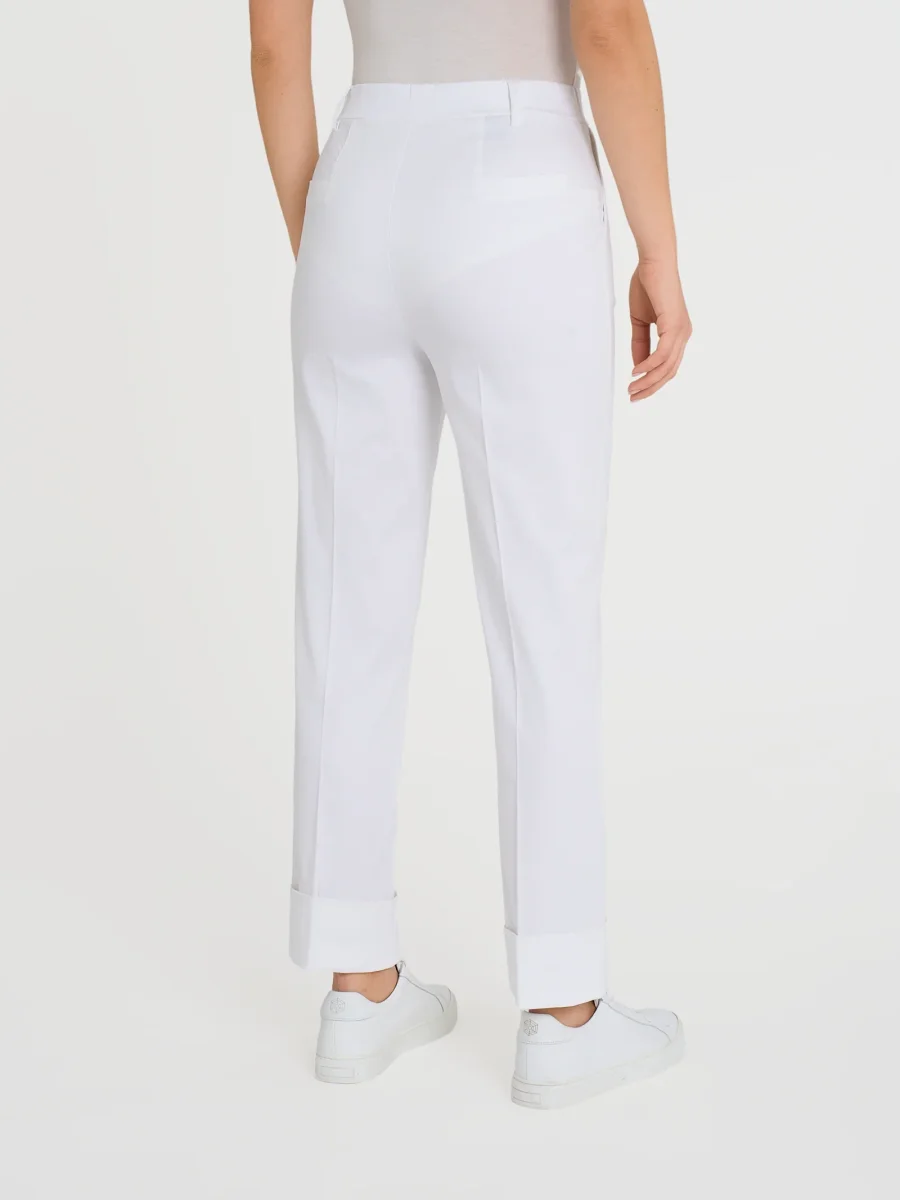 Pantalone slim dritto in Satin Power - Bianco - immagine 3