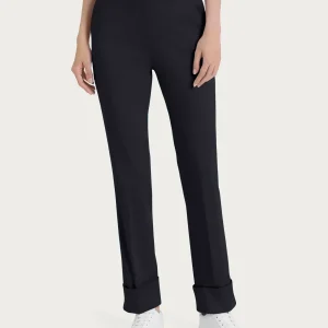 Pantalone slim dritto in Satin Power - Nero