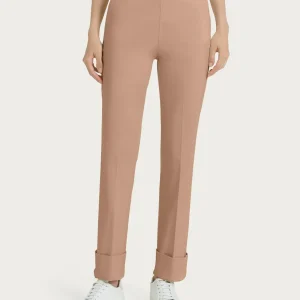 Pantalone slim dritto in Satin Power - Warm Taupe