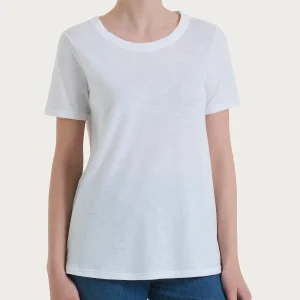 Maglietta girocollo in slub jersey di cotone - Bianco