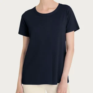 Maglietta girocollo in slub jersey di cotone - Bleu