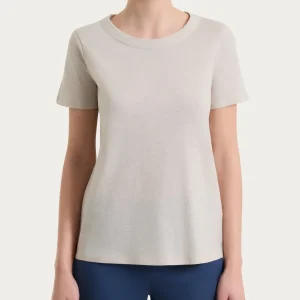 Maglietta girocollo in slub jersey di cotone - Champignon