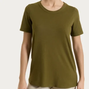 Maglietta girocollo in slub jersey di cotone - Dark Olive