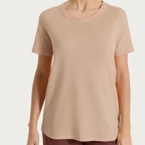 Maglietta girocollo in slub jersey di cotone - Warm Taupe