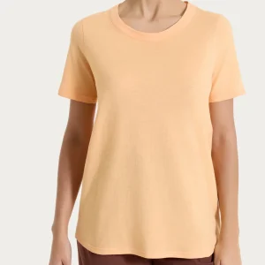 Maglietta girocollo in slub jersey di cotone - Peach Cobbler