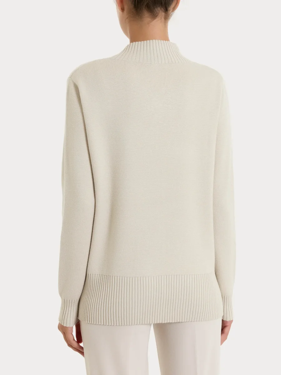 Cardigan asimmetrico con bottoni in Super Soft - Champignon - immagine 3