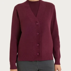 Cardigan asimmetrico con bottoni in Super Soft - Fig