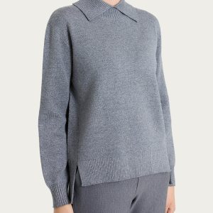 Maglia con collo alto con spacco in Super Soft - Ferro Mel.