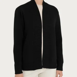 Cardigan aperto in Super Soft  - Nero