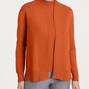 Cardigan aperto in Super Soft  - Rust