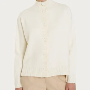 Cardigan aperto con bottoni in super soft - Avorio