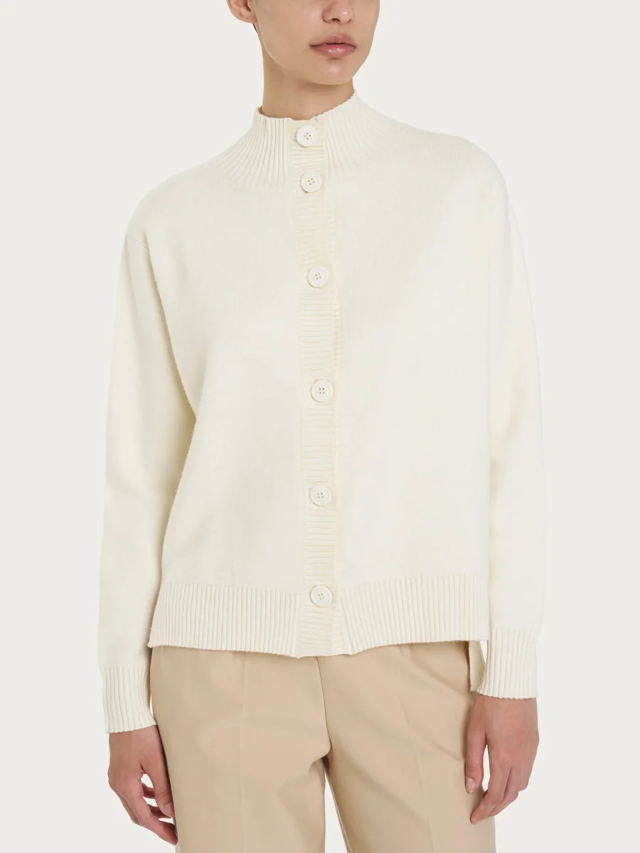 Cardigan aperto con bottoni in super soft - Avorio - immagine 2