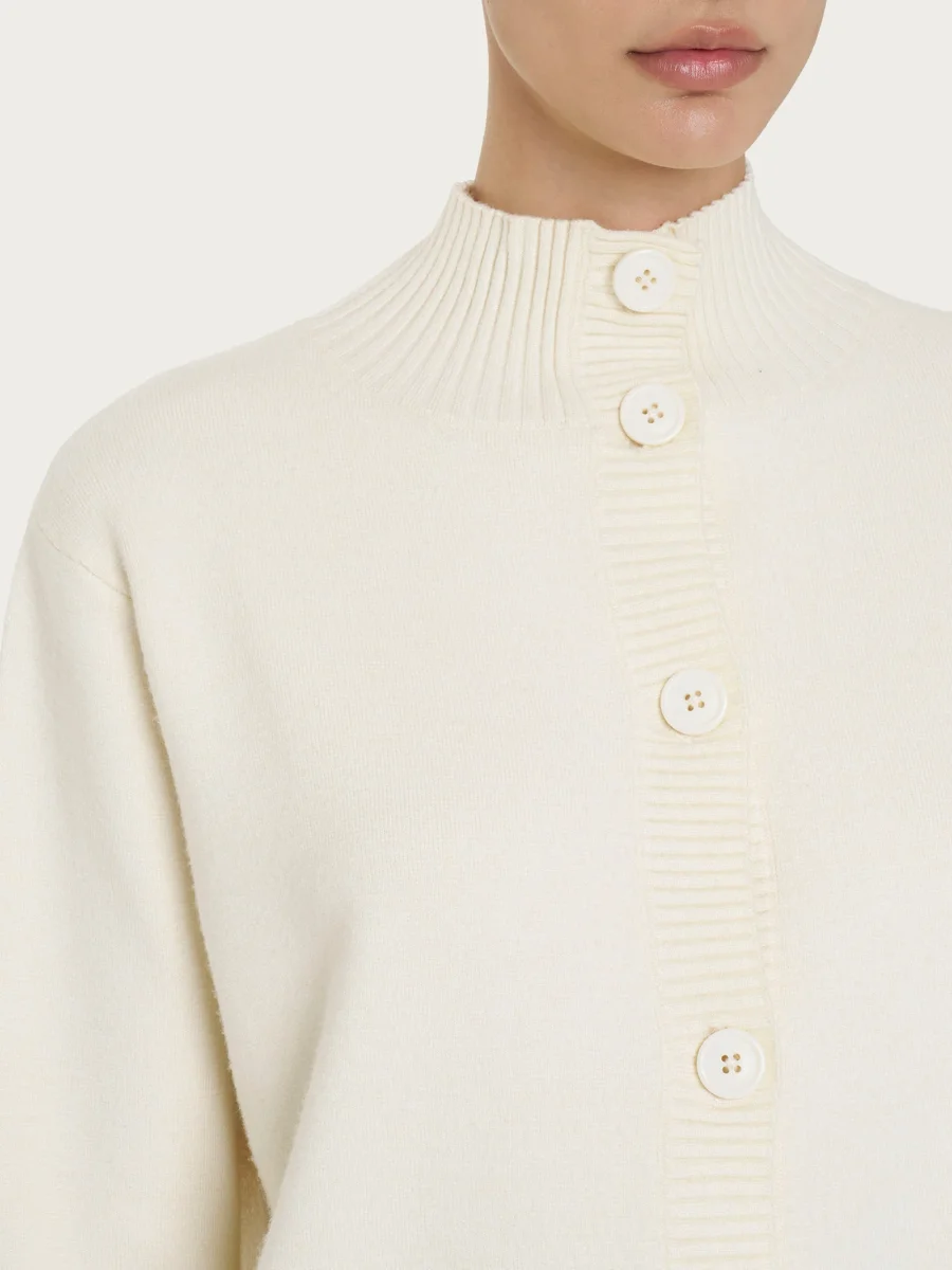 Cardigan aperto con bottoni in super soft - Avorio - immagine 4