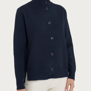 Cardigan aperto con bottoni in super soft - Bleu