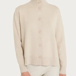 Cardigan aperto con bottoni in super soft - Champignon