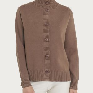 Cardigan aperto con bottoni in super soft - Pine Bark