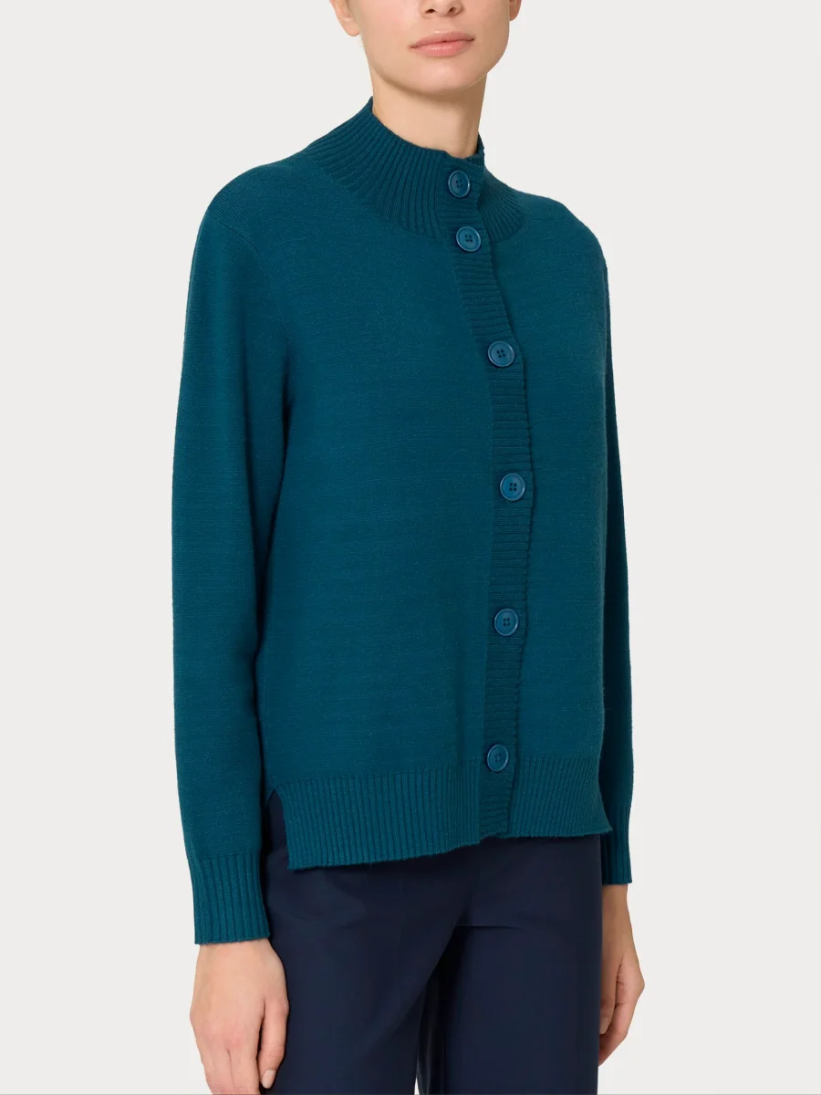 Cardigan aperto con bottoni in super soft - Reflecting Pond - immagine 2