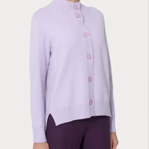 Cardigan aperto con bottoni in super soft - Orchid Petal