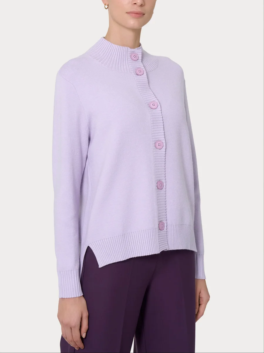 Cardigan aperto con bottoni in super soft - Orchid Petal