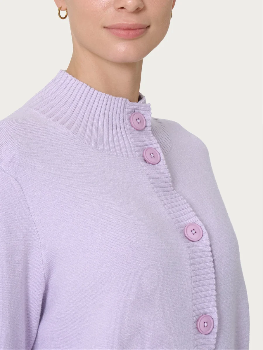 Cardigan aperto con bottoni in super soft - Orchid Petal - immagine 4