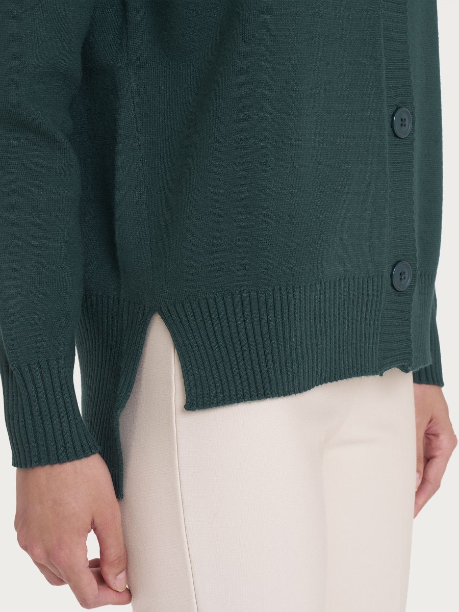 Cardigan aperto con bottoni in super soft - Rain Forest - immagine 4