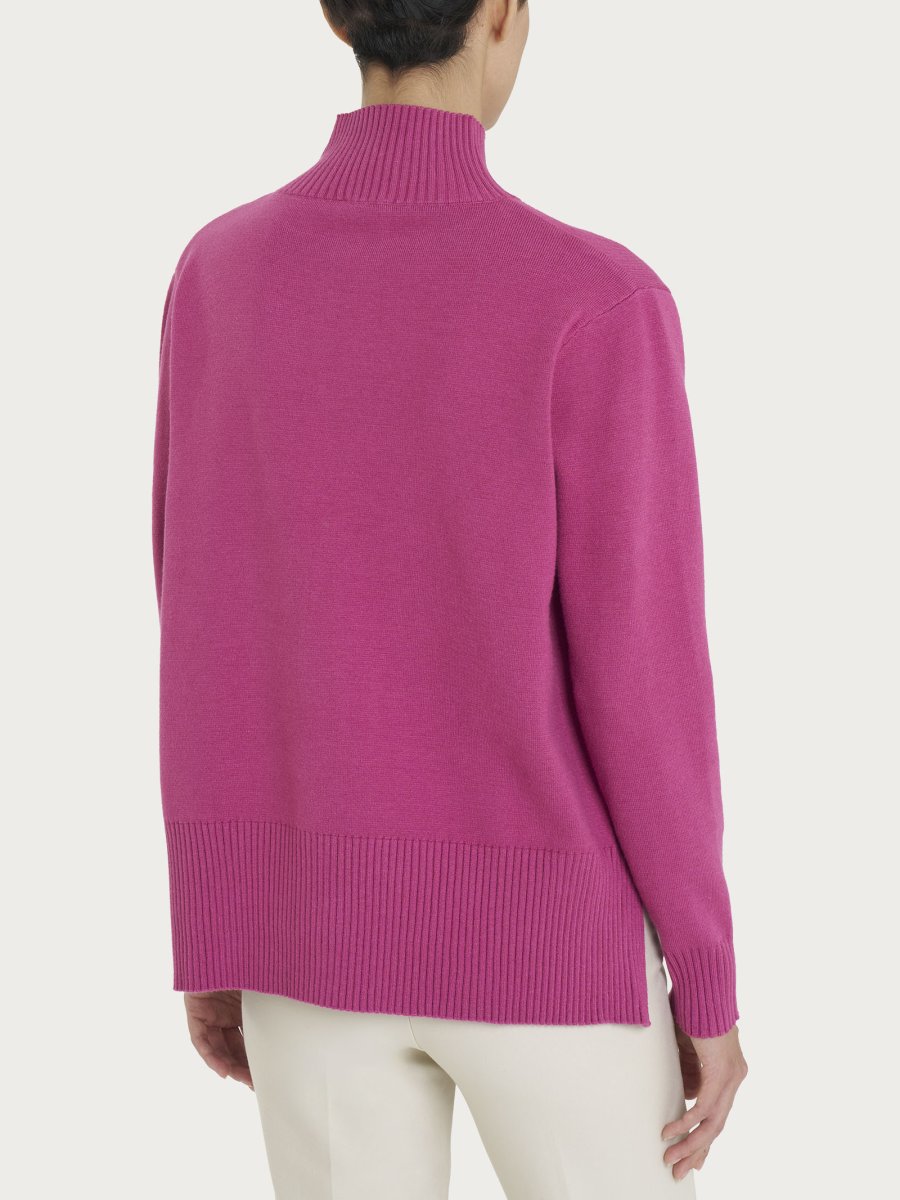 Cardigan aperto con bottoni in super soft - Red Violet - immagine 3