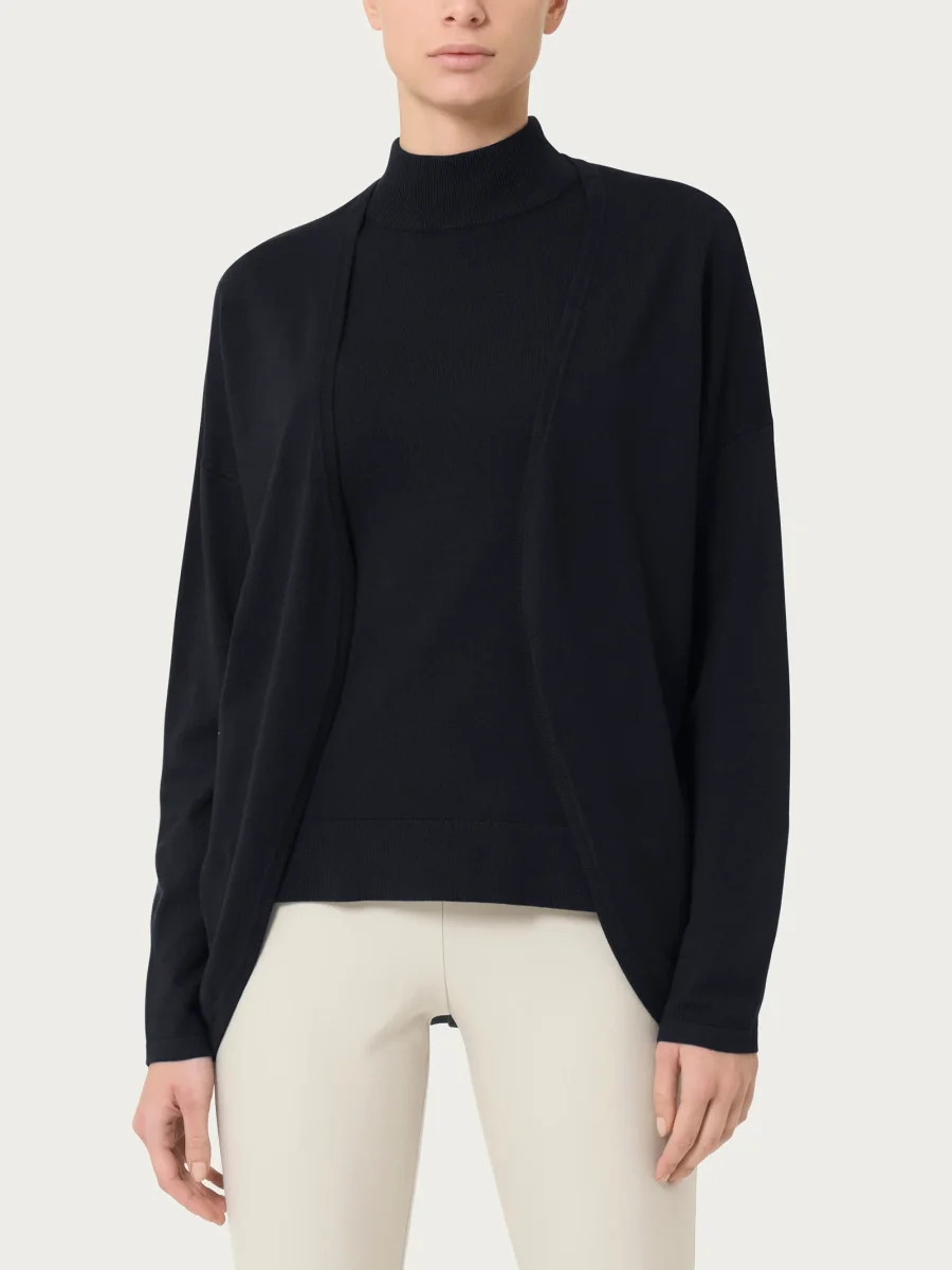 Cardigan aperto Four Seasons - Nero