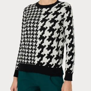 Maglia girocollo con bifantasia in filato Winter Cotton - Fant.Nero