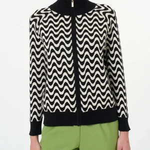 Bomberino a onde in filato Winter Cotton - Fant.Nero