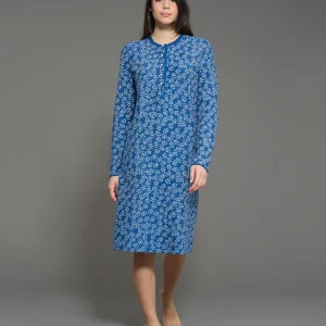 Camicia da notte a serafino in interlock di cotone  - Fant. Set Sail