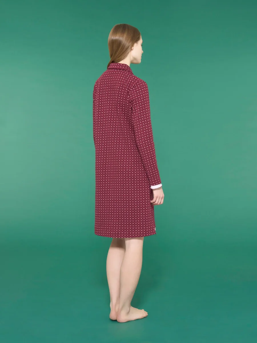 Camicia da notte aperta con colletto in interlock di cotone - Fant. Zinfandel - immagine 3