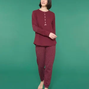 Pigiama a serafino in interlock di caldo cotone - Fant. Zinfandel