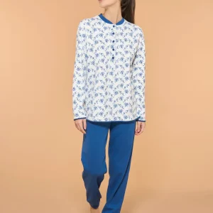 Pigiama a serafino in interlock di cotone - Fant. Set Sail