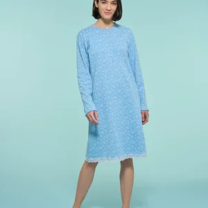 Camicia da notte in interlock di cotone - Fant. Dusk Blue