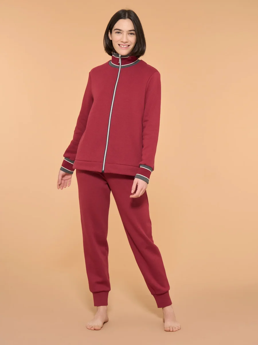 Tuta felpata collo alto in morbido misto cotone - Fant. Tibetan Red