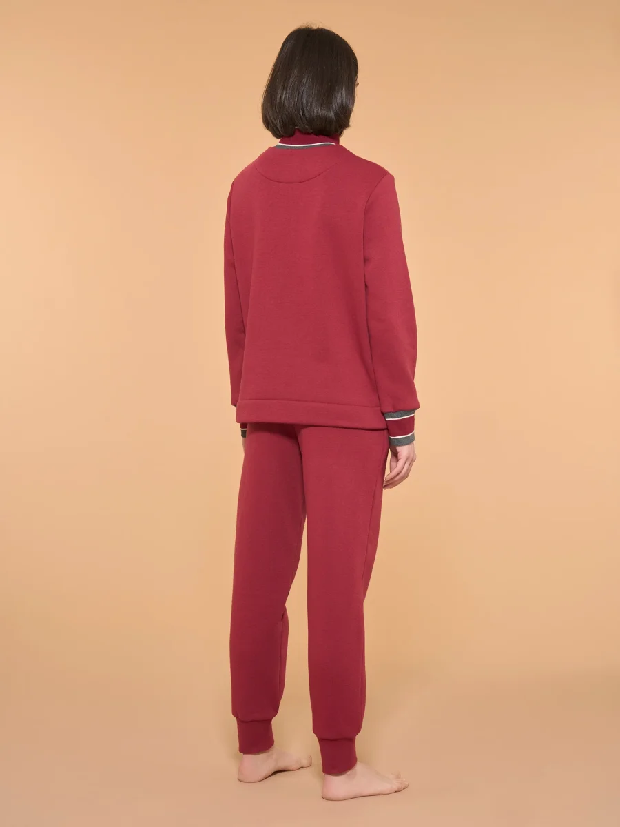 Tuta felpata collo alto in morbido misto cotone - Fant. Tibetan Red - immagine 3
