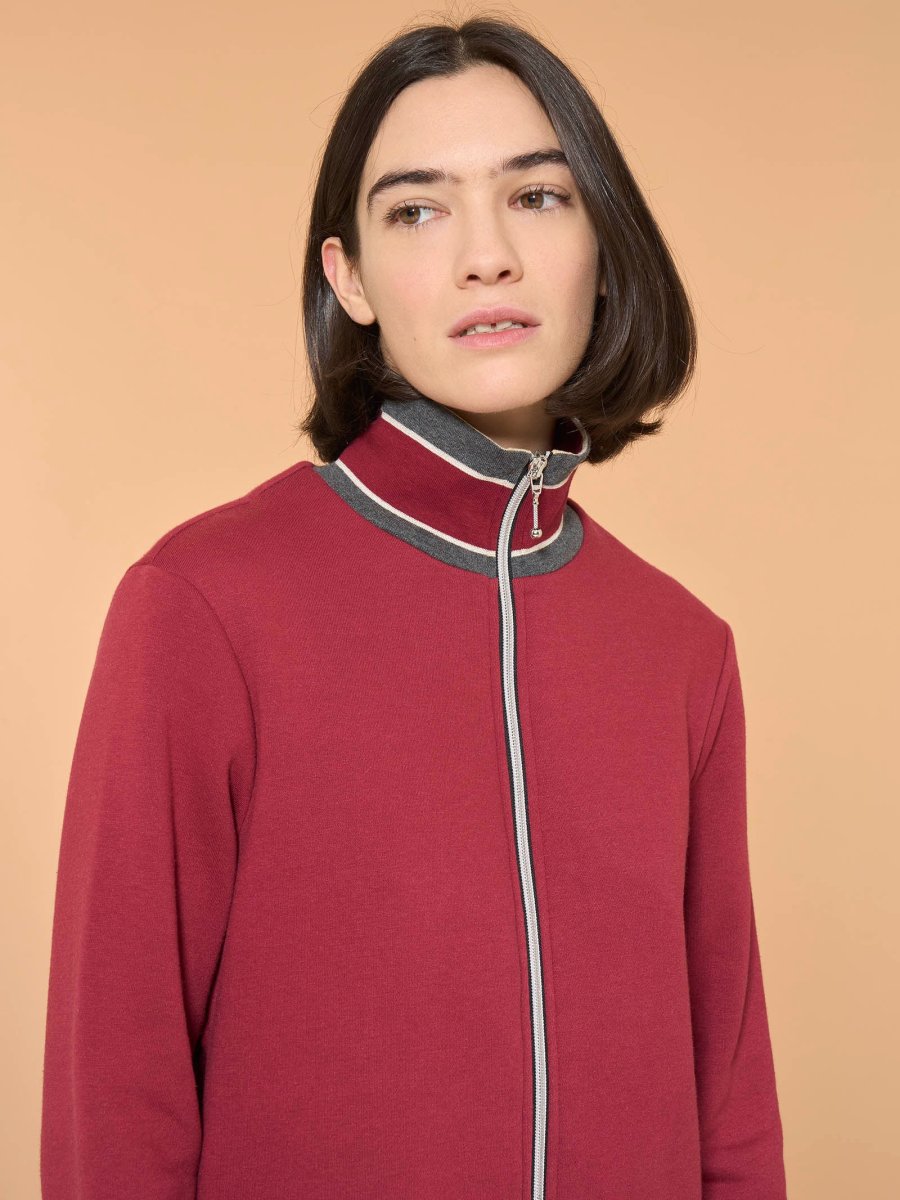 Tuta felpata collo alto in morbido misto cotone - Fant. Tibetan Red - immagine 4