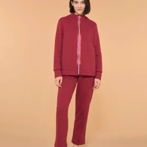 Tuta felpata con collo alto in morbido misto cotone - Tibetan Red