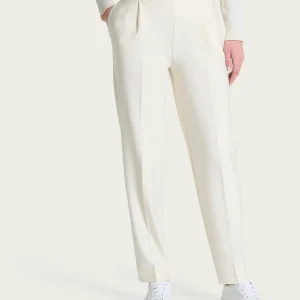 Pantalone a carota con tasche e pinces in Compact - Avorio