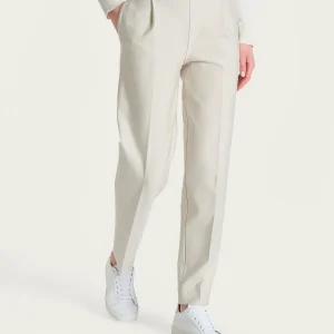 Pantalone a carota con tasche e pinces in Compact - Champignon